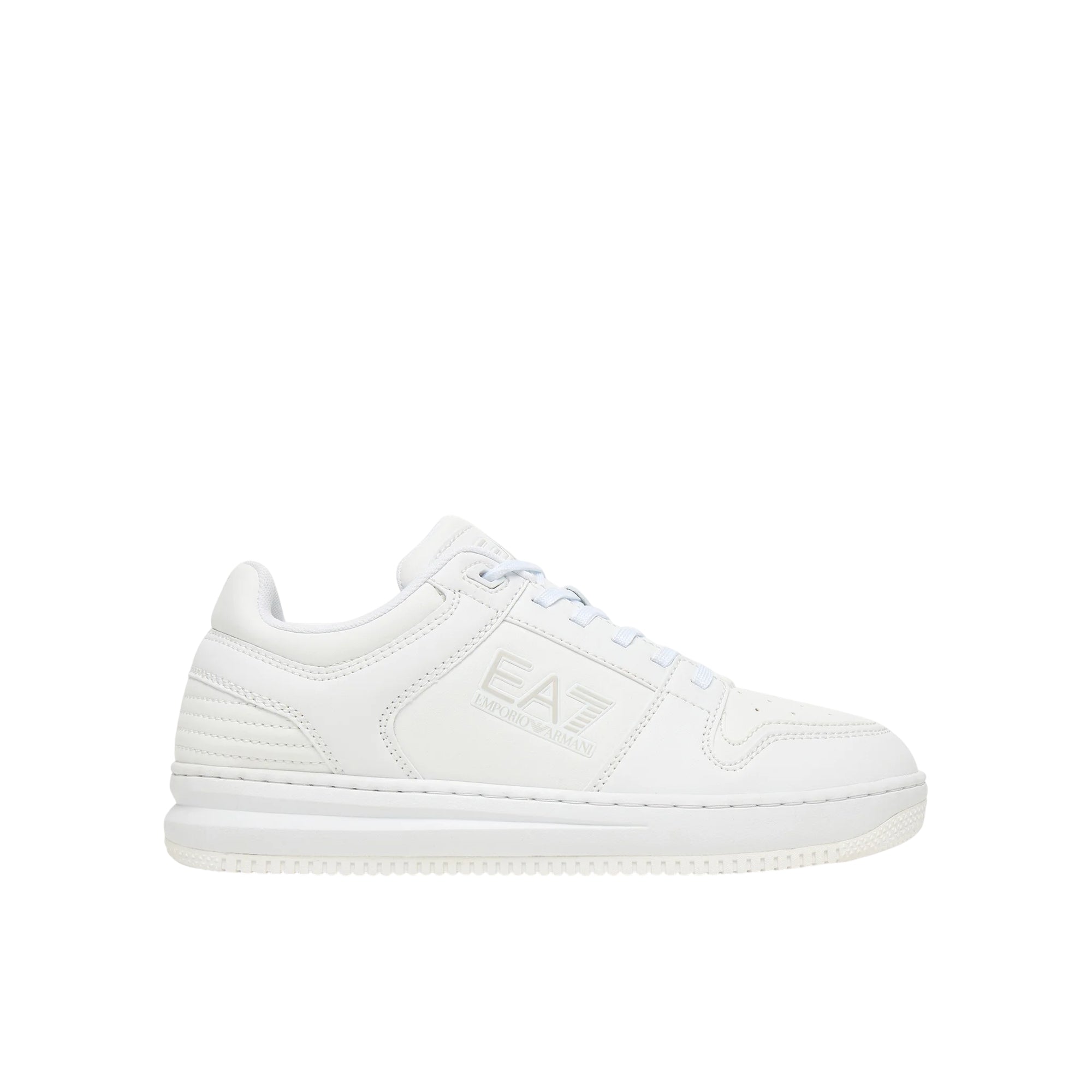 Sneakers Uomo con tomaia in ecopelle Bianca e punta tonda traforata