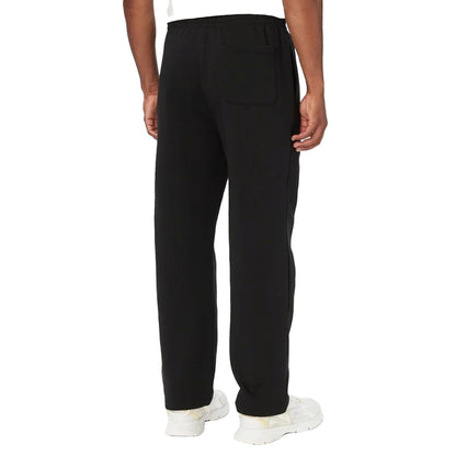 Pantalone Uomo Nero a tinta unita, in misto cotone, dal fit morbido
