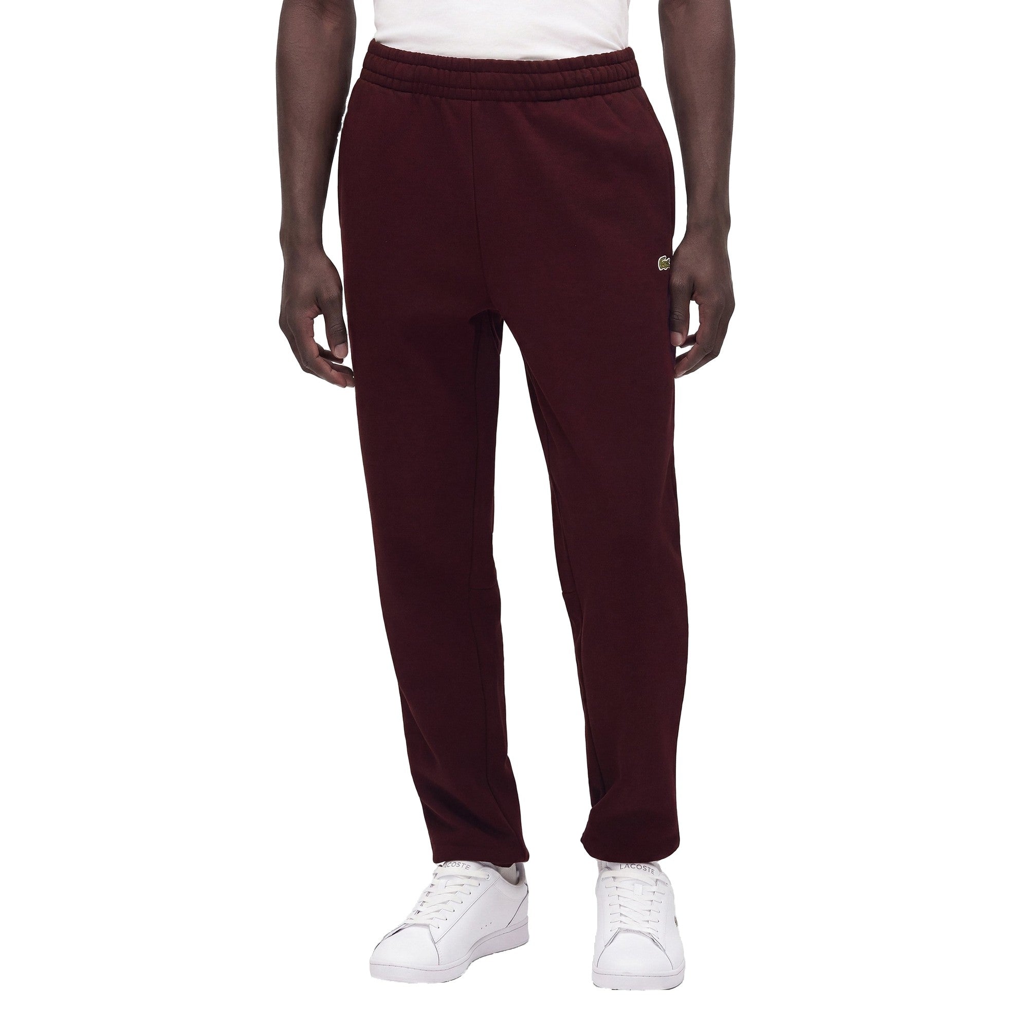 Pantalone Uomo in tessuto felpato bordeaux modello frontale