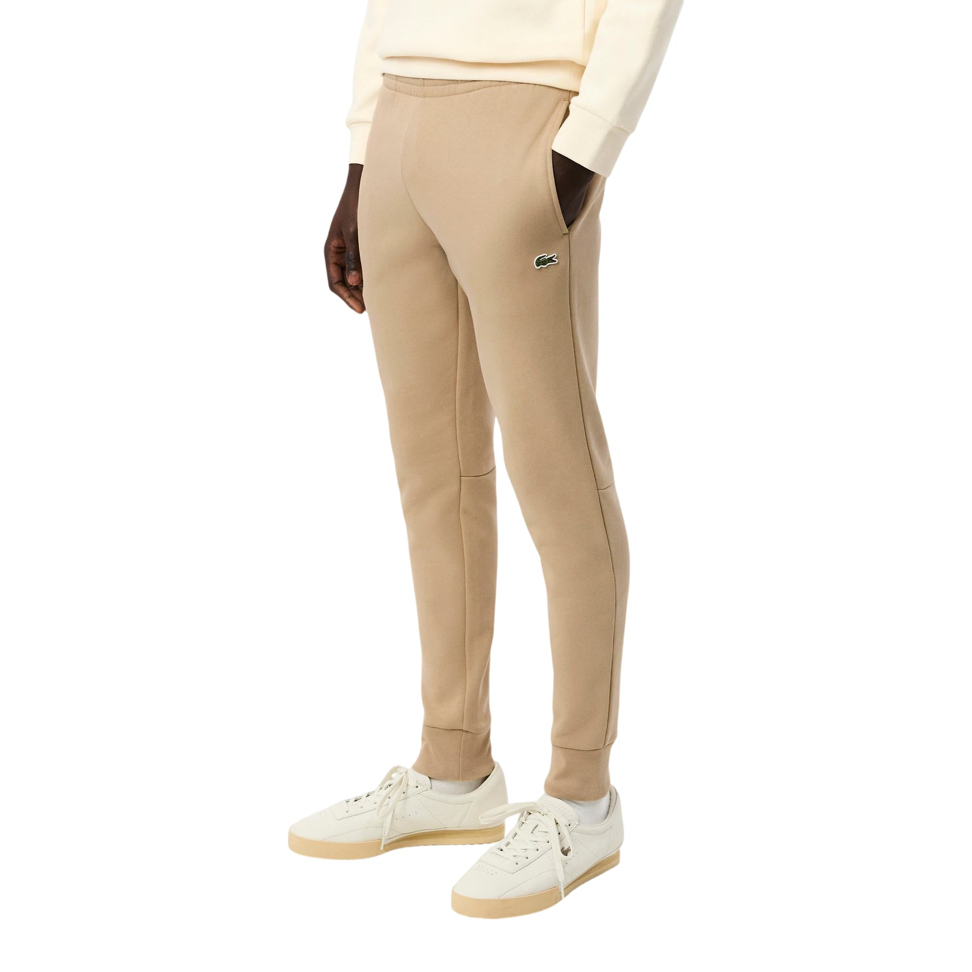 Pantalone Uomo sportivo con Beige a tinta unita, in morbido cotone