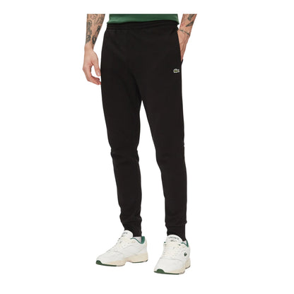 Pantalone Uomo Nero con elastico in vita, in cotone tinta unita