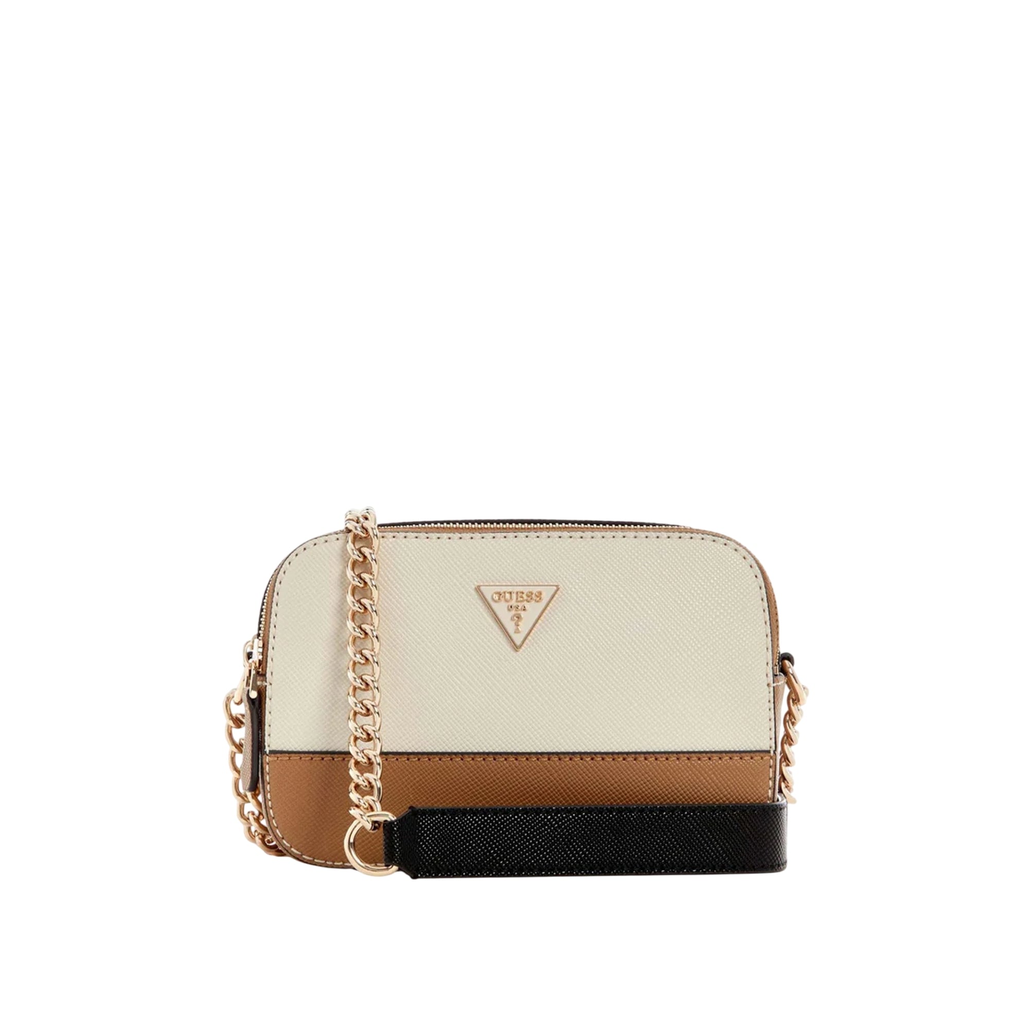 Borsa Donna Noelle II con catena a tracolla e due scomparti Beige/Bianca 