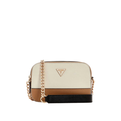 Borsa Donna Noelle II con catena a tracolla e due scomparti Beige/Bianca 