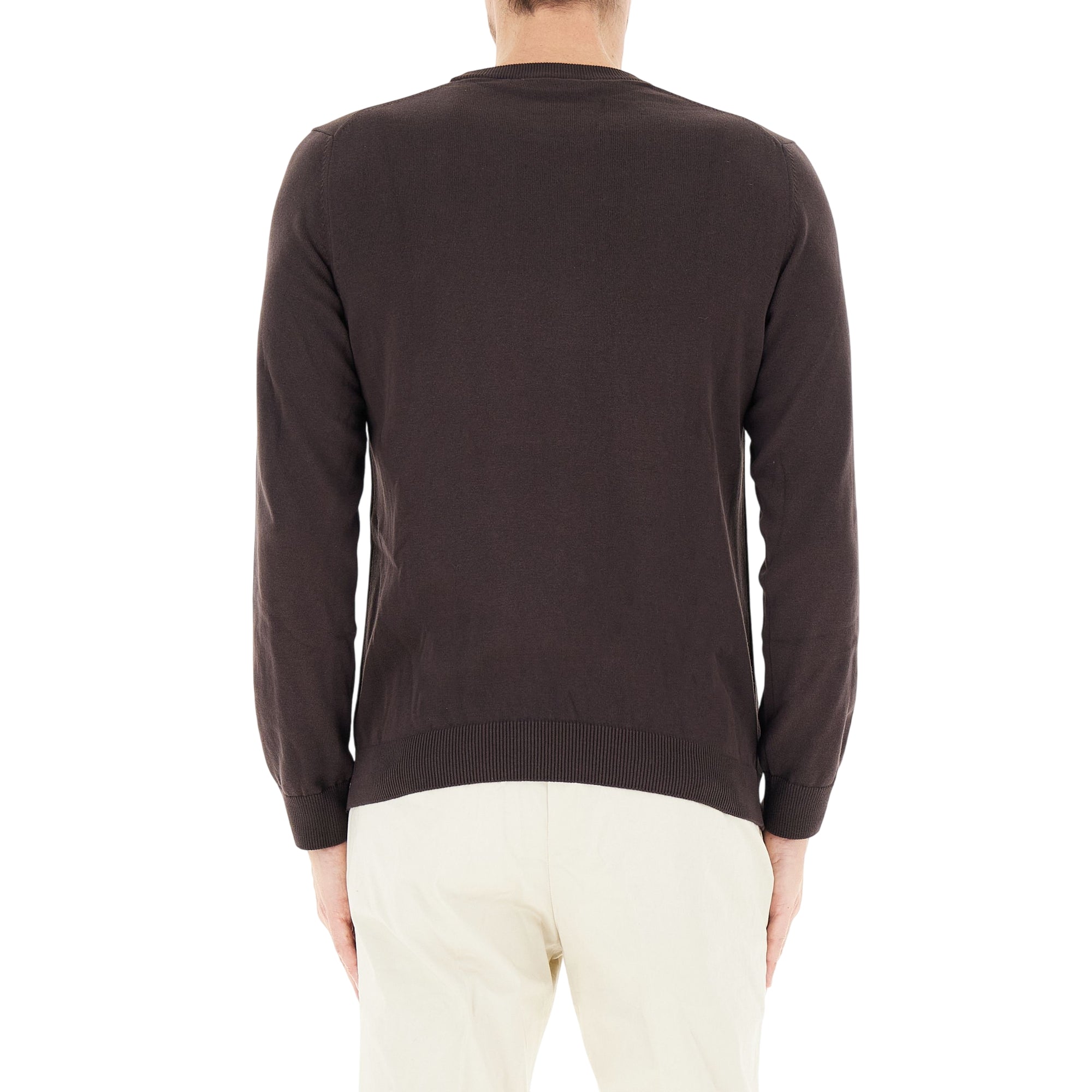 Maglia Uomo girocollo marrone minimal retro