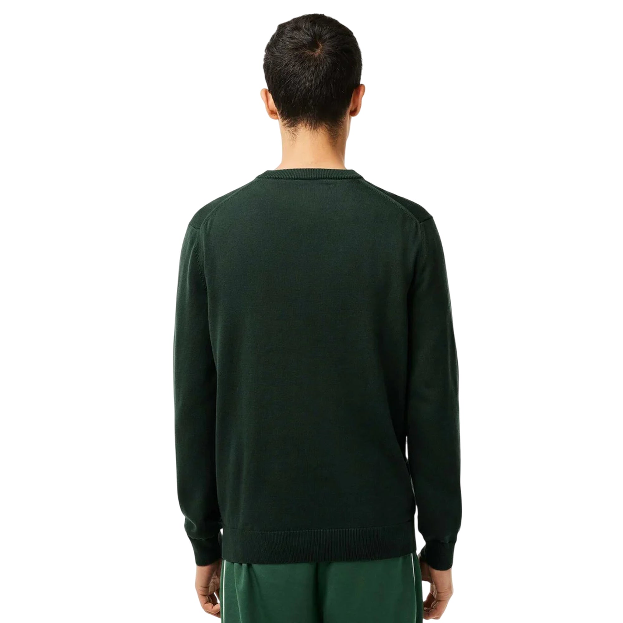 Maglioncino in misto lana Uomo verde scuro modello retro