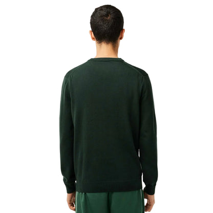 Maglioncino in misto lana Uomo verde scuro modello retro