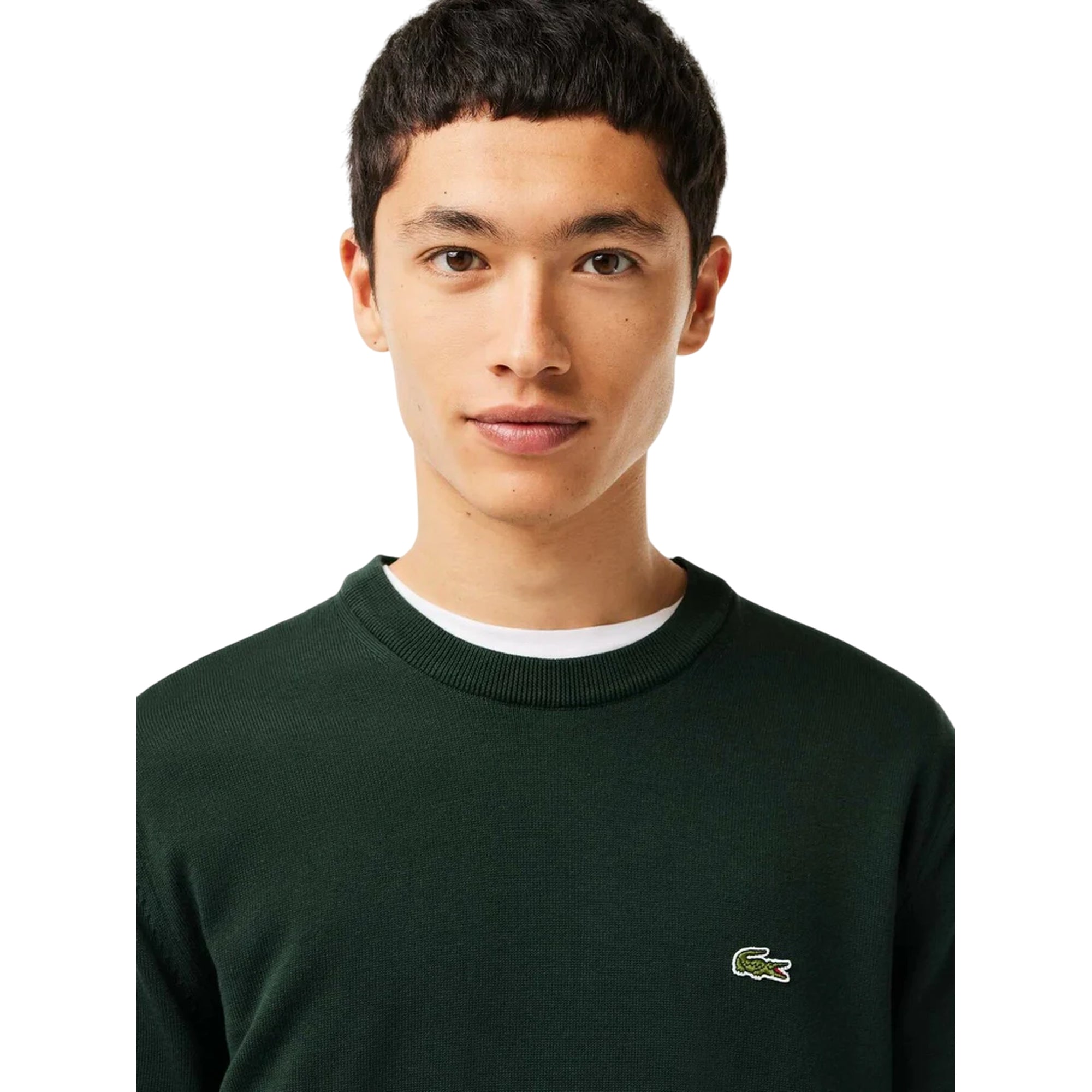 Maglioncino in misto lana Uomo verde scuro dettaglio