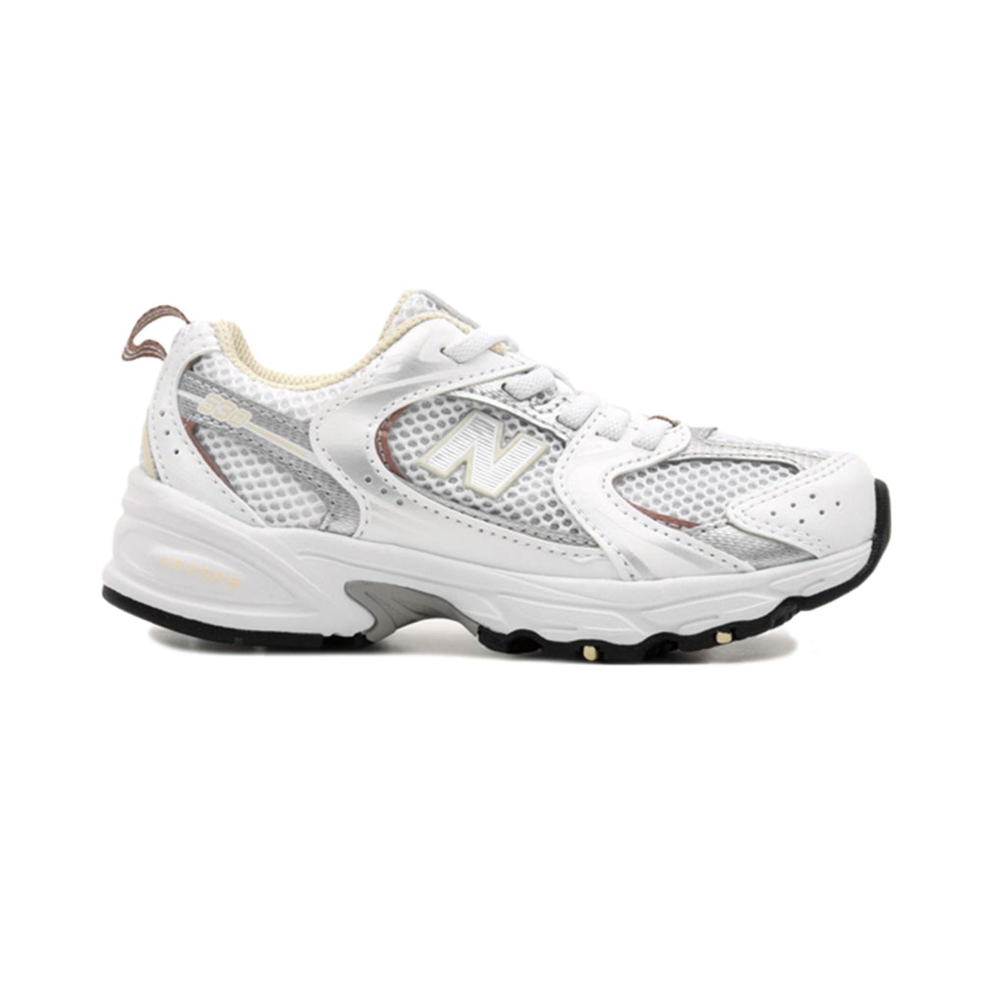Sneakers Junior 530 Bianca, con classici lacci frontali e suola in gomma