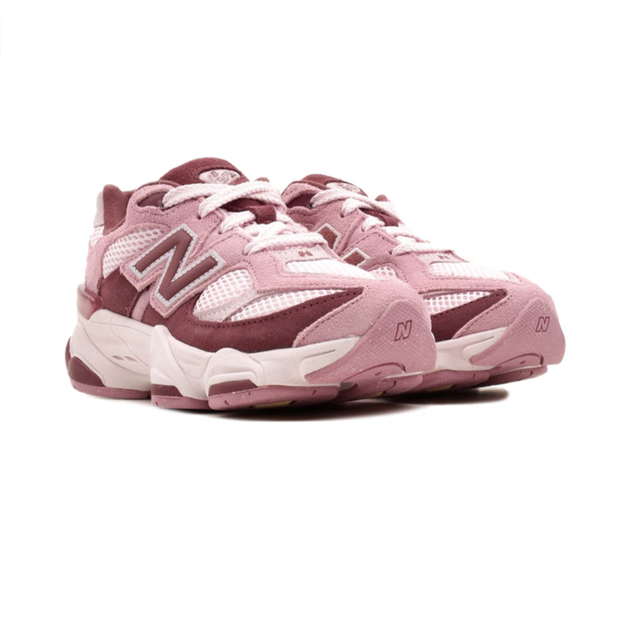 Sneakers Junior Basse 9060 Rosa, traspiranti, con logo laterale