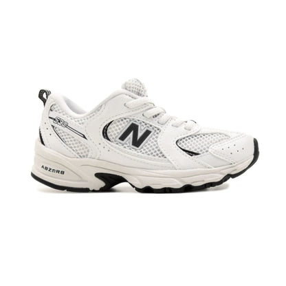 Sneakers Junior 530 Bianco/Nera, con lacci e suola in gomma