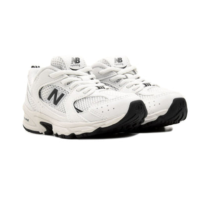 Sneakers Junior 530 Bianco/Nera, con lacci e suola in gomma