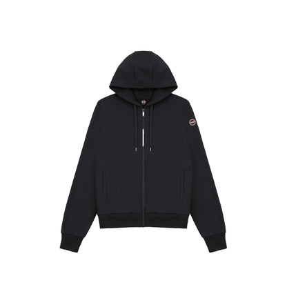 Felpa Uomo Basic con zip e cappuccio Nero