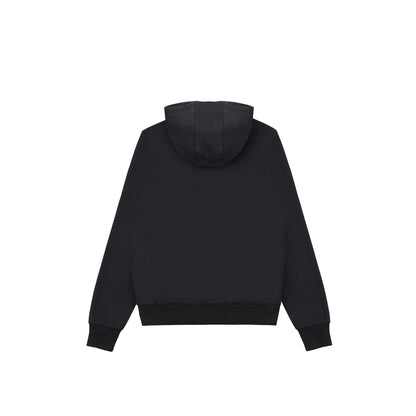 Felpa Uomo Basic con zip e cappuccio Nero retro