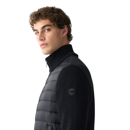 Giubbino Uomo con maniche in maglia Nero dettaglio