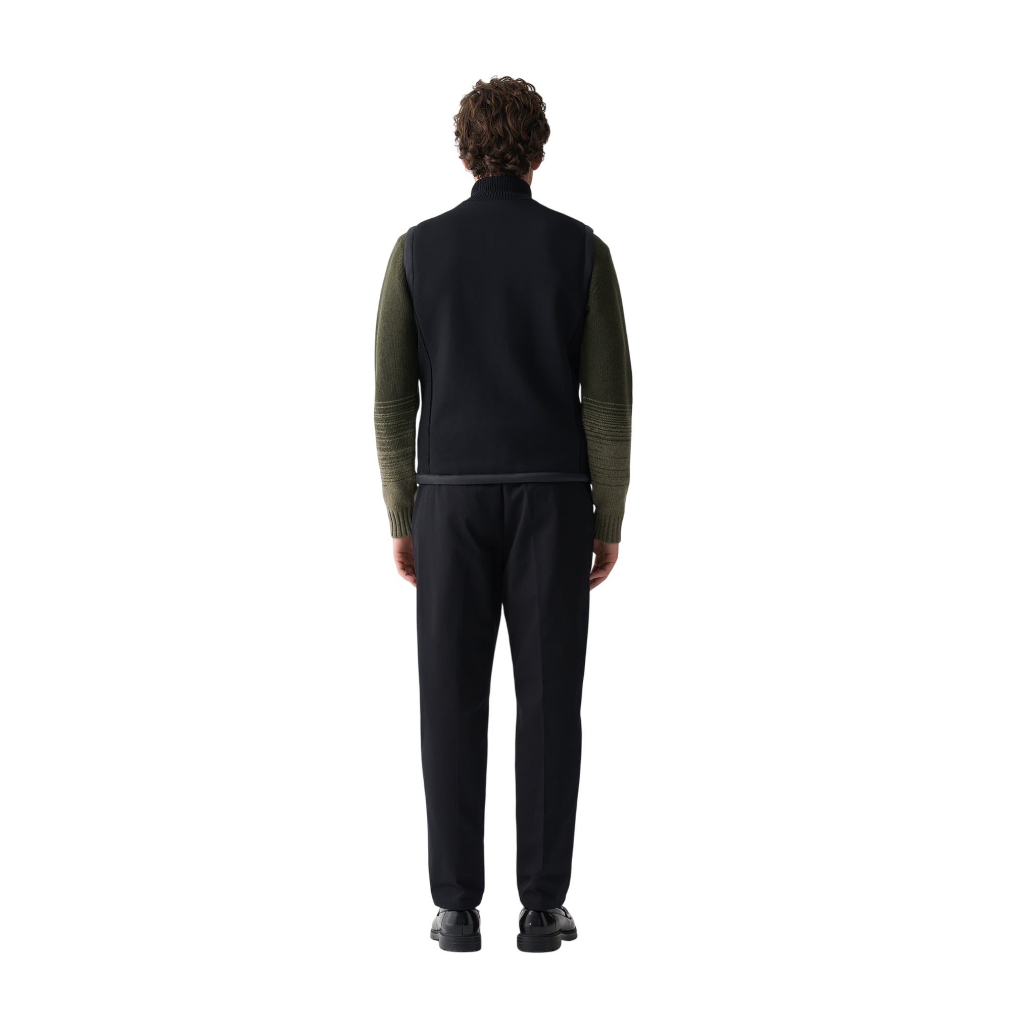 Uomo Gilet con Inserti in Maglia a Costine