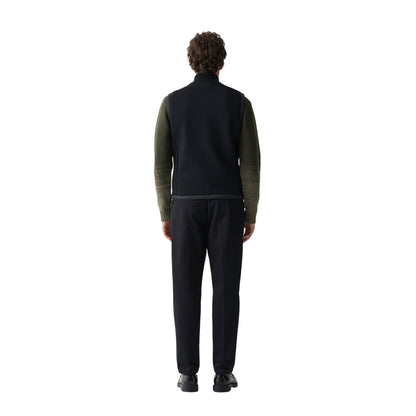 Uomo Gilet con Inserti in Maglia a Costine