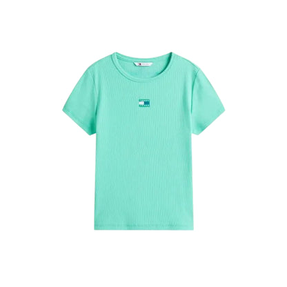 Acquista subito la T-shirt Donna, realizzata in puro cotone elasticizzato, trama a costine e scollatura a girocollo, firmata Tommy Hilfiger. Vieni a scoprire tutta la collezione su noisport.it