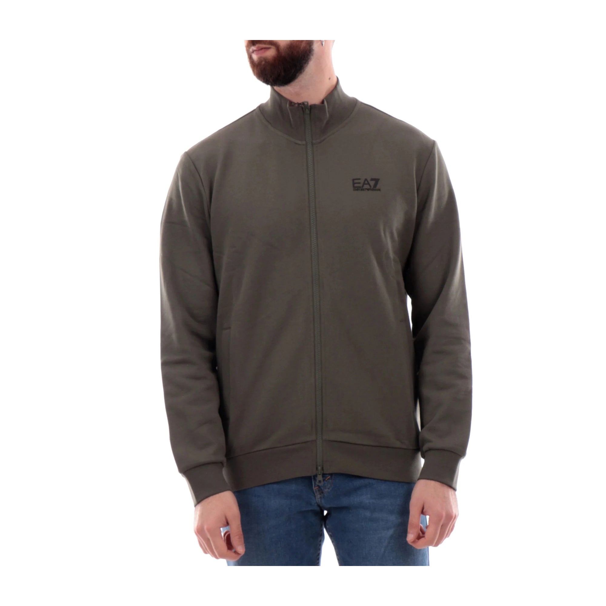 Felpa Uomo zip Sporty Core Identity modello frontale