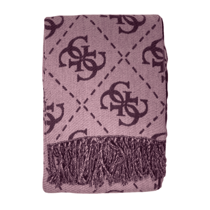 Sciarpa Donna con motivo logo, reversibile, con frange sul fondo