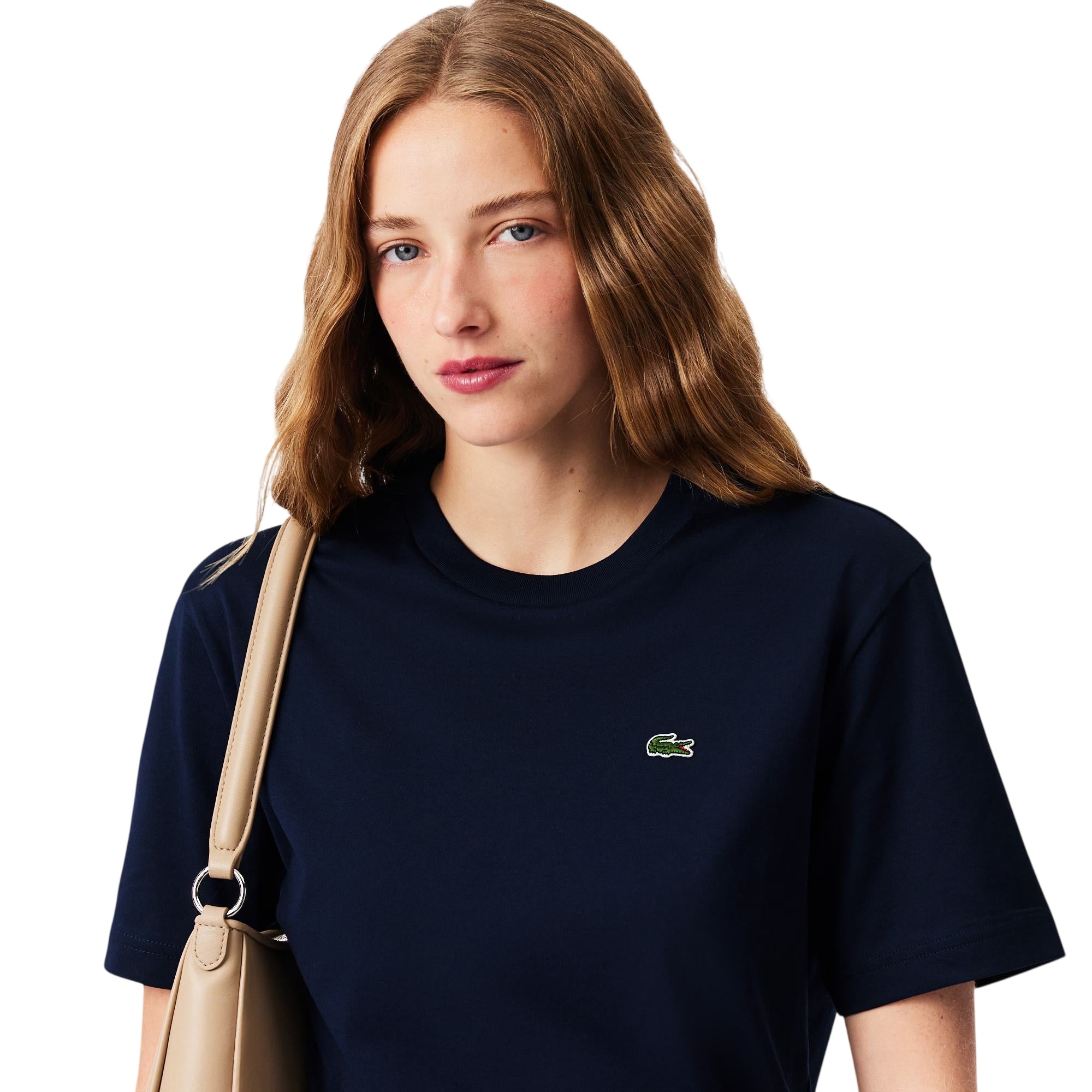 Polo blu navy oversize fit con logo ricamato