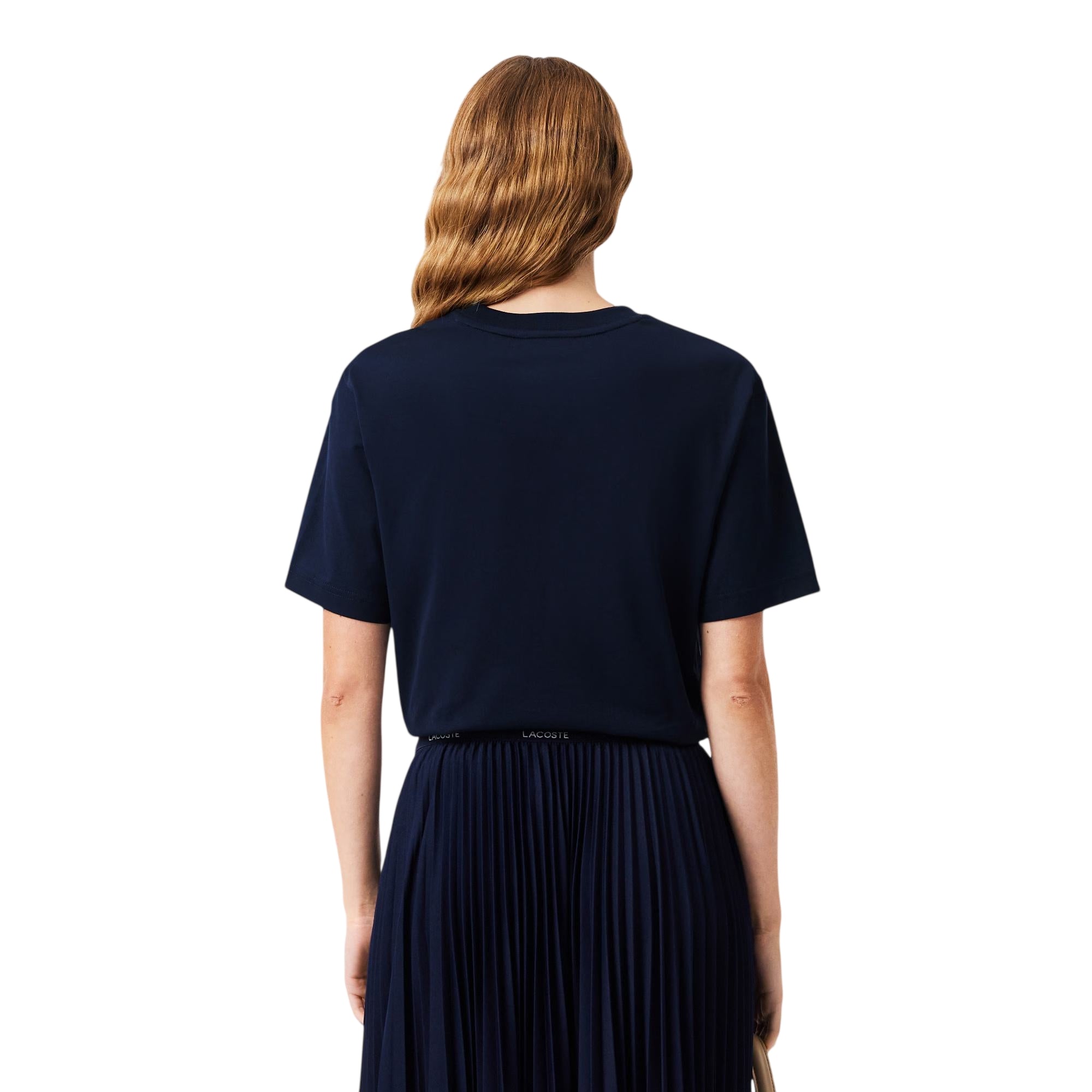 Polo blu navy oversize fit con logo ricamato