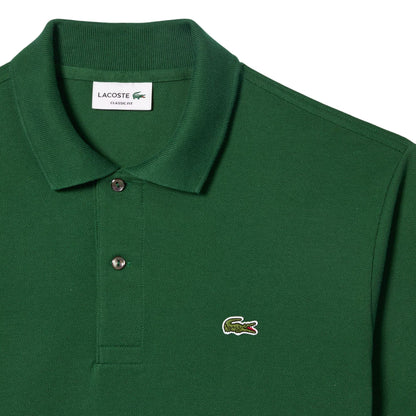 Polo Uomo in piquet di cotone verde dettaglio