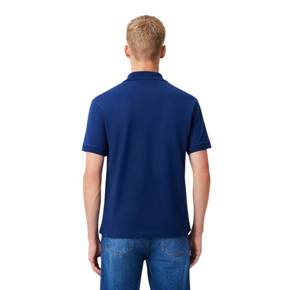 Polo Uomo con bottoni in madreperla Blu modello retro