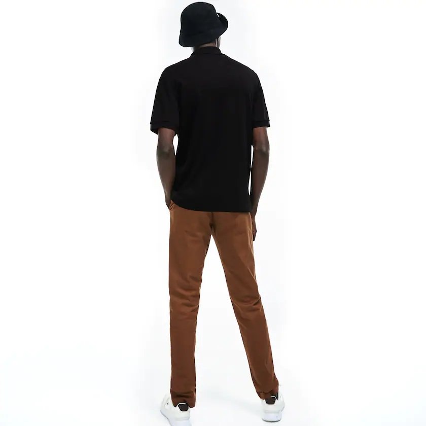 Polo Uomo DH2050 in morbido cotone dalla vestibilità regolare nero retro