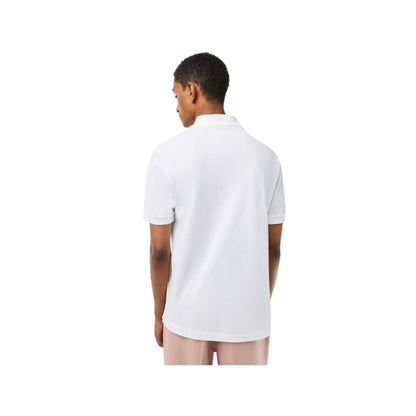 Polo Uomo in piquet di cotone bianco modello retro