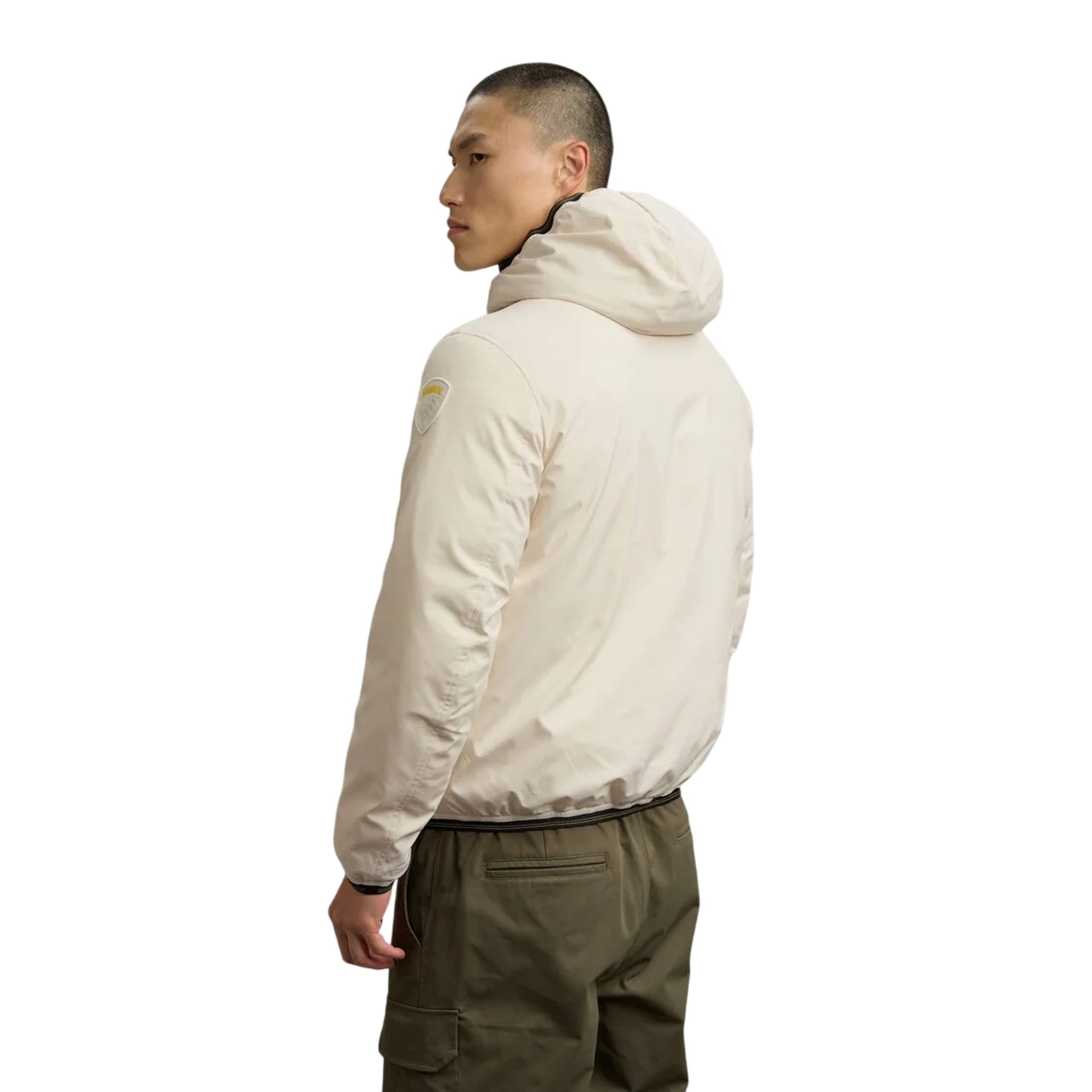 Piumino Uomo Derry in neoprene con taschino Beige modello retro