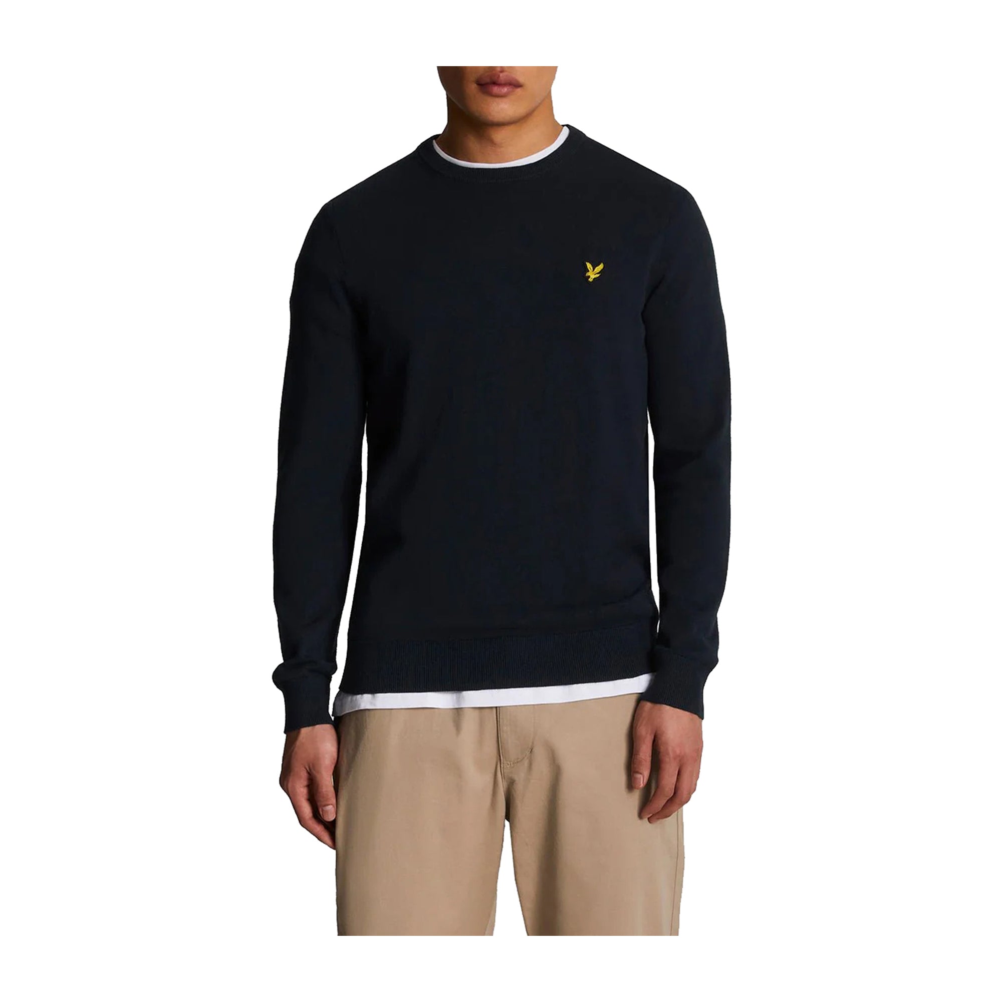 Maglia Uomo Cotton Crew Neck Jumper Blu scuro