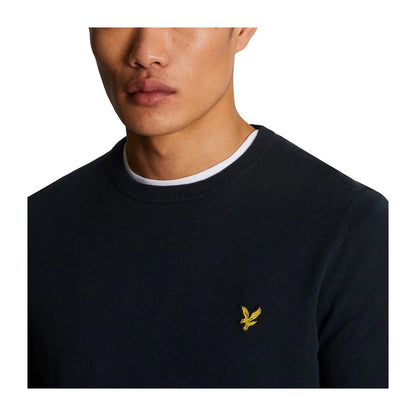 Maglia Uomo Cotton Crew Neck Jumper Blu scuro