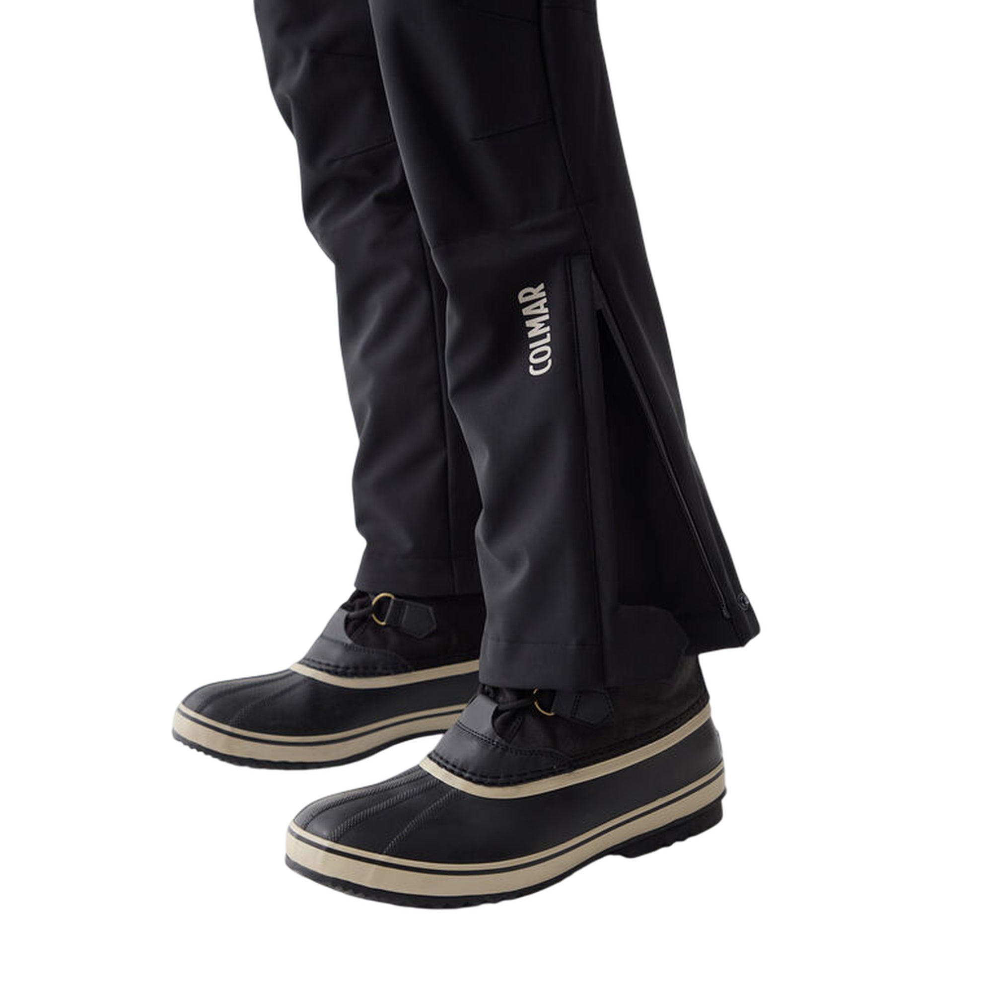 Pantalone Uomo da Sci in softshell stretch dettaglio fondo gamba