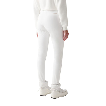 Leggings da Sci Donna in softshell tecnico bianco modella retro
