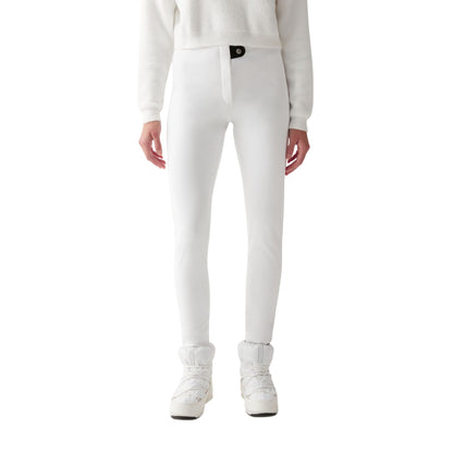Leggings da Sci Donna in softshell tecnico bianco modella frontale 