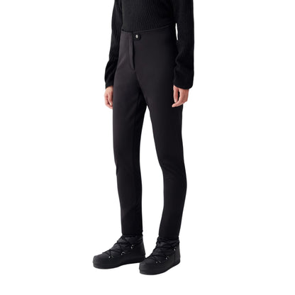 Leggings da Sci Donna in softshell tecnico nero modella frontale