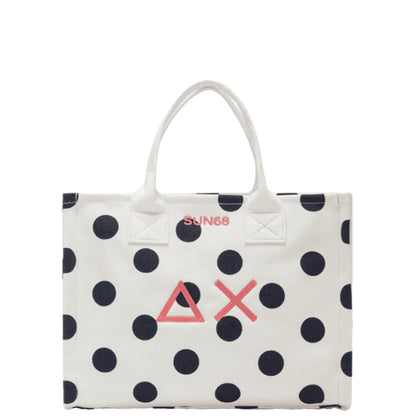 SUN68 Borsa Cali Bianco Panna/Navy Blue Donna