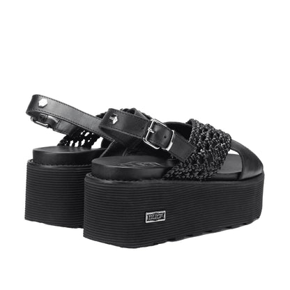 CULT Nancy Sandali Platform Pelle Nera Donna