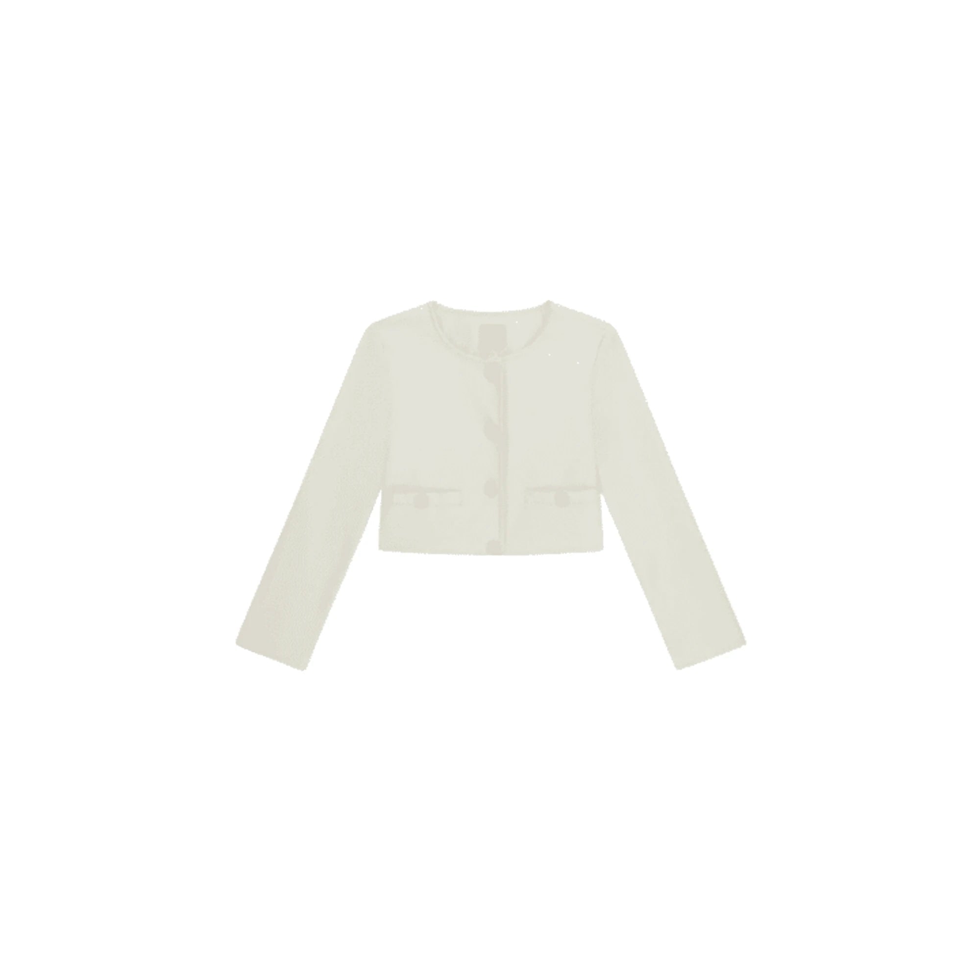 GUESS Giacca Bianca Girocollo con Bottoni