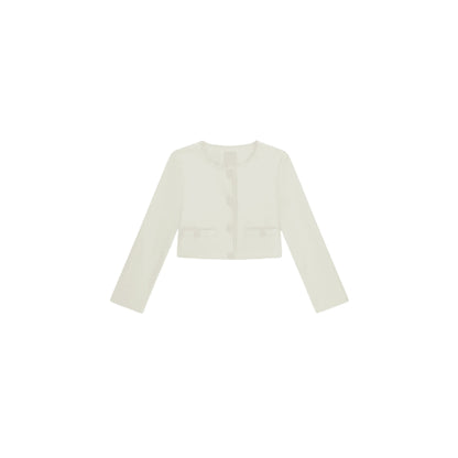 GUESS Giacca Bianca Girocollo con Bottoni