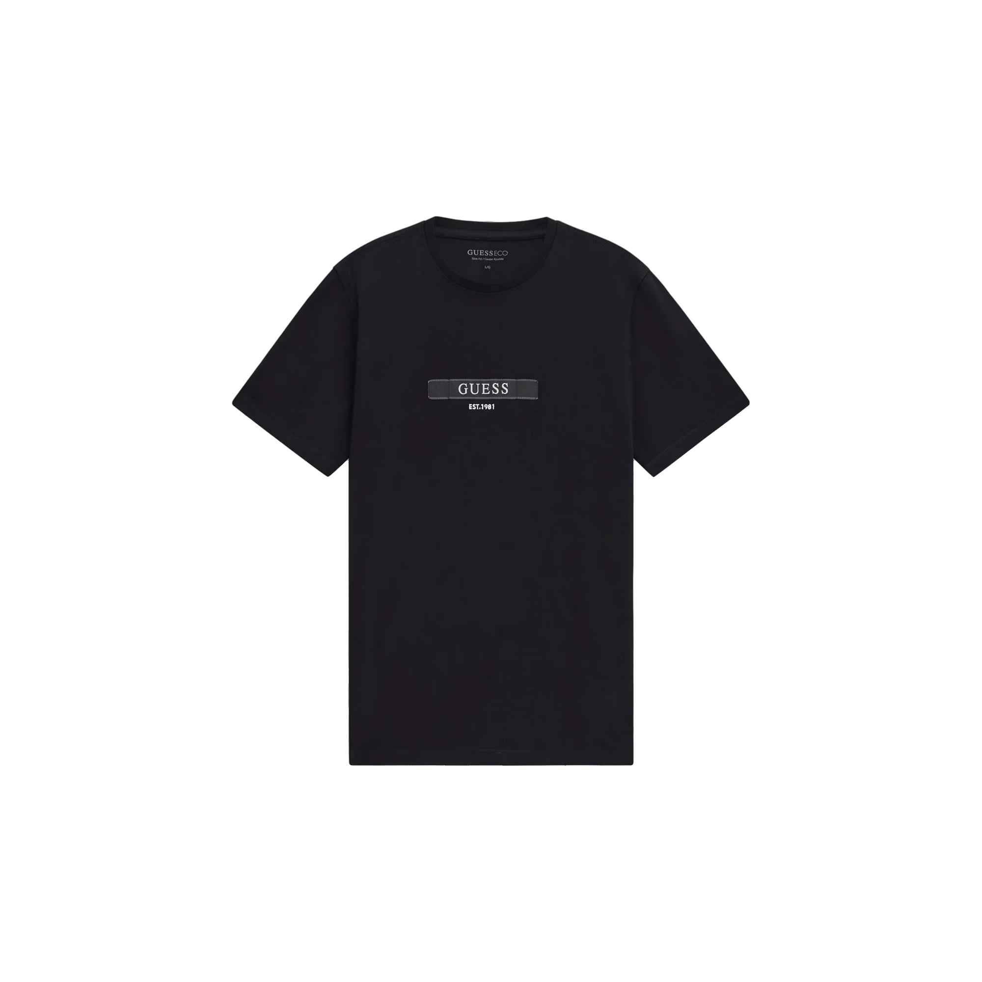 GUESS T-shirt Nera da Uomo con Stampa Logo Regular Fit