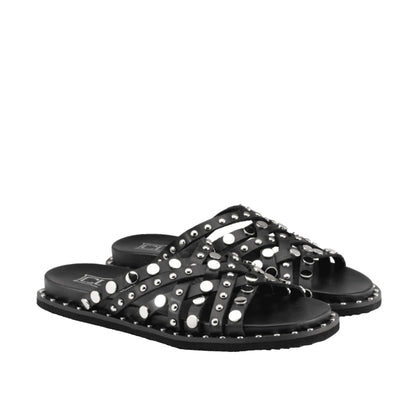 CULT Sandali Roshelle in Pelle Nera con Borchie