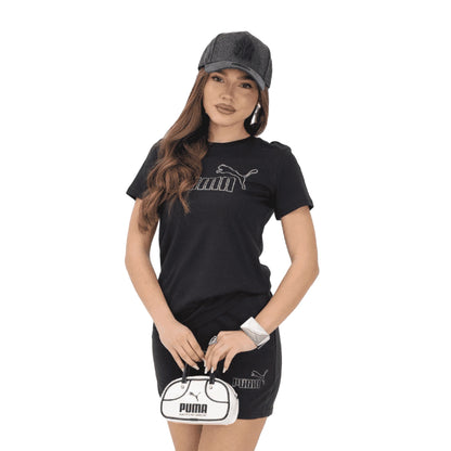 PUMA T-shirt Donna ESS Strass Nera