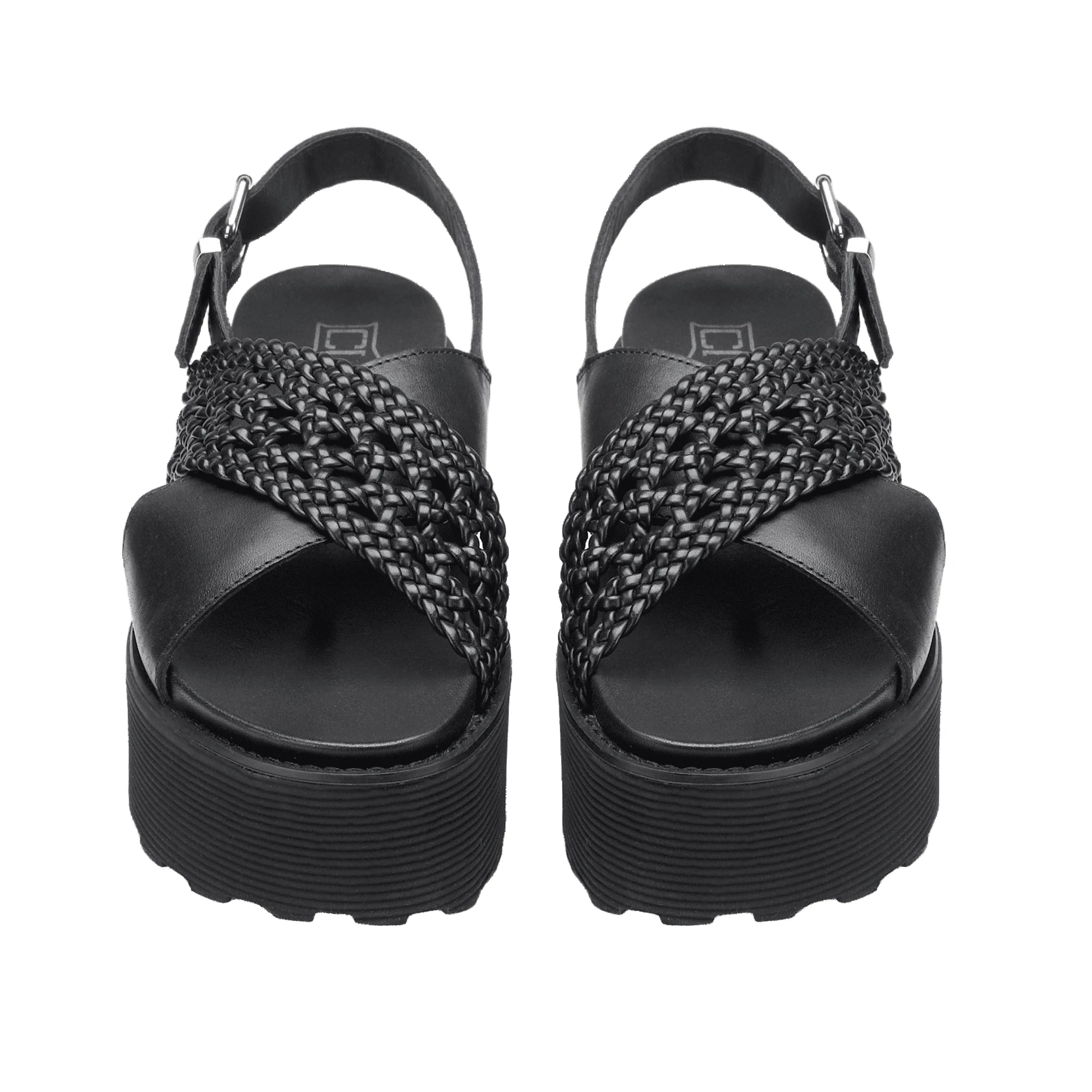 CULT Nancy Sandali Platform Pelle Nera Donna