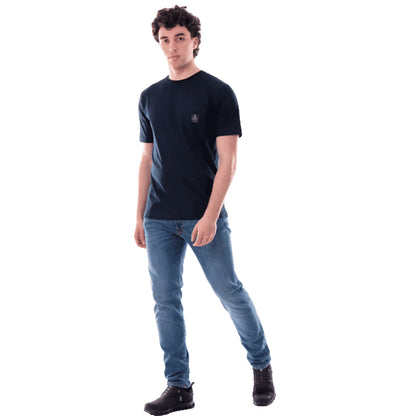 REFRIGIWEAR T-shirt Pierce Uomo Blu Vestibilità Morbida Cotone