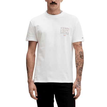 TOMMY HILFIGER Jeans T-Shirt Uomo Bianca Cotone Organico