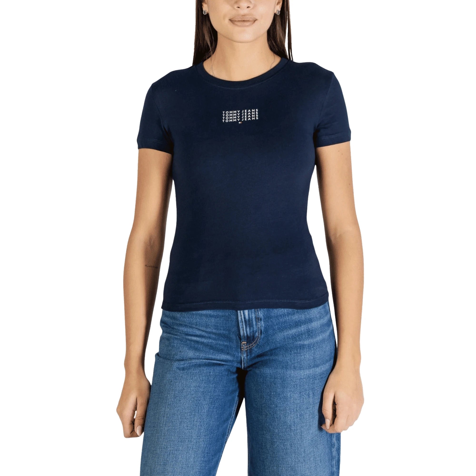 TOMMY HILFIGER Jeans T-Shirt Donna Blu Cotone Organico