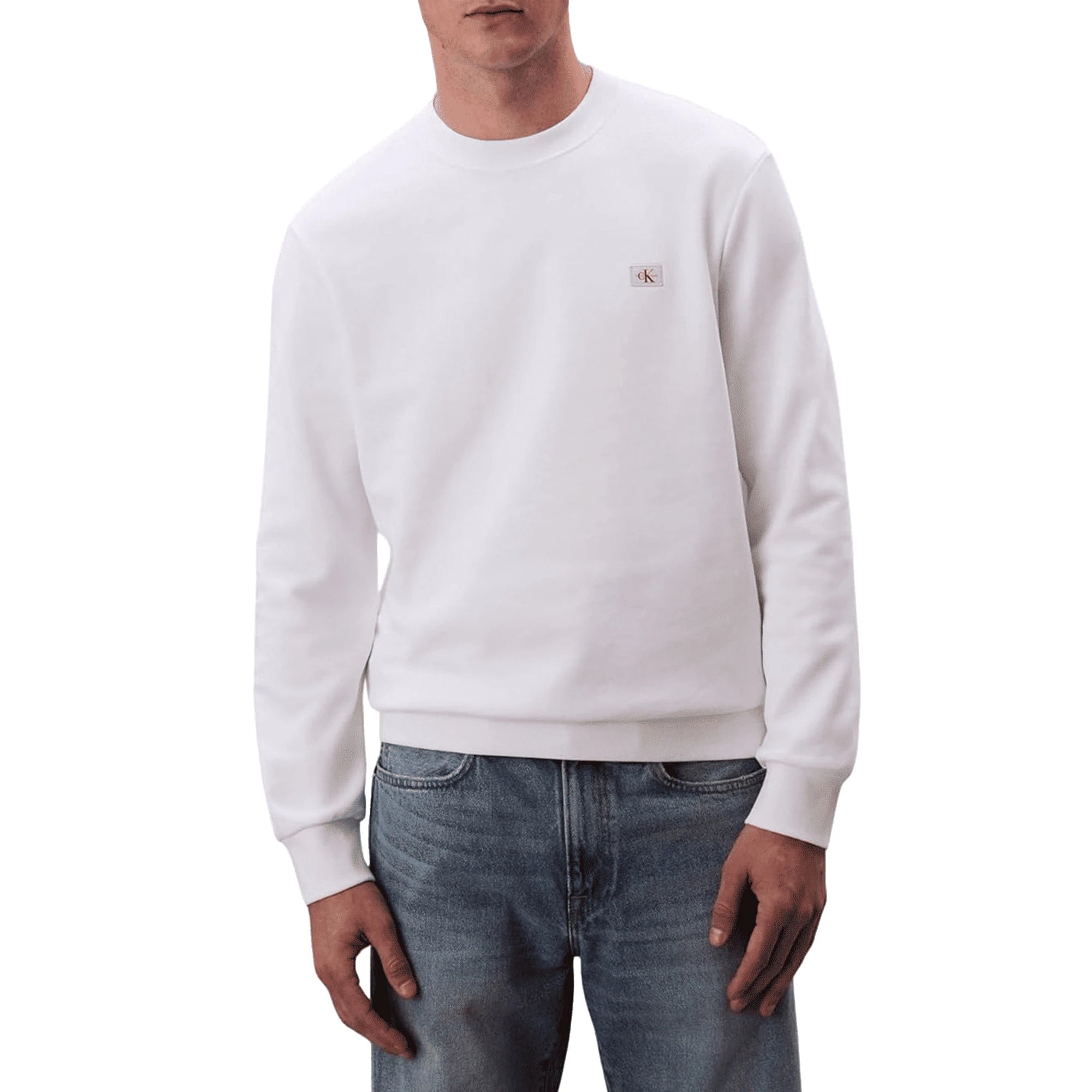 CALVIN KLEIN JEANS Felpa Uomo Girocollo Bianca LV04RC273G