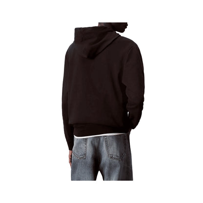 CALVIN KLEIN Felpa Nera Cotone con Logo e Cappuccio