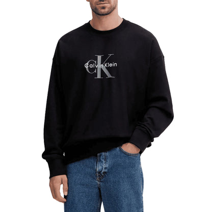 CALVIN KLEIN Felpa Monogramma Spugna Relaxed Uomo